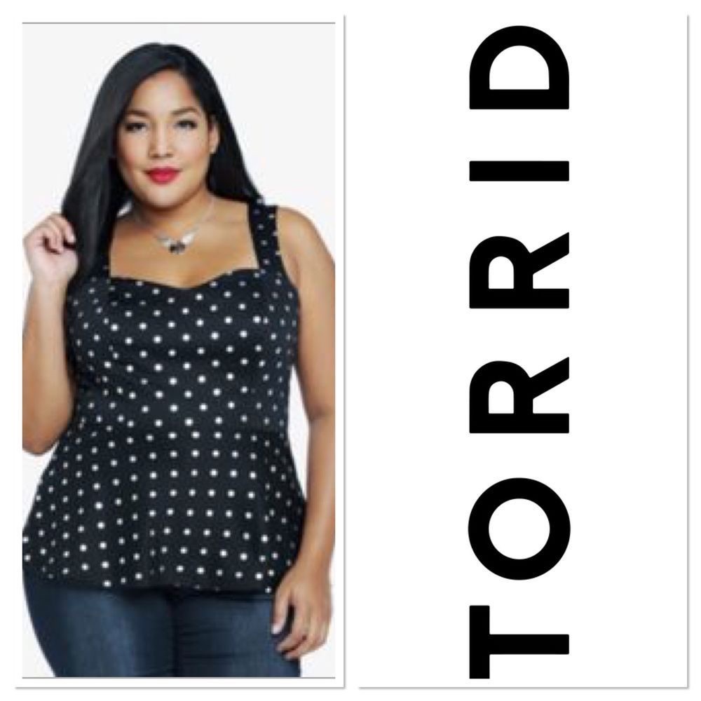 Torrid polka dot peplum top